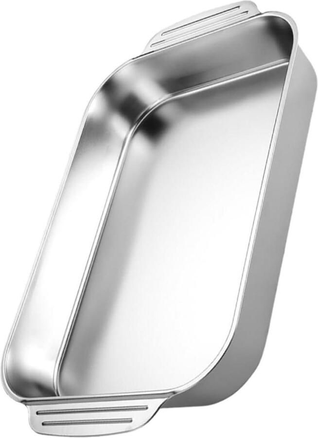 Metalen Bakplaat Oven Schaal Bakken en Braden Gelijkmatige Warmte 40x24x5 cm Zilver
