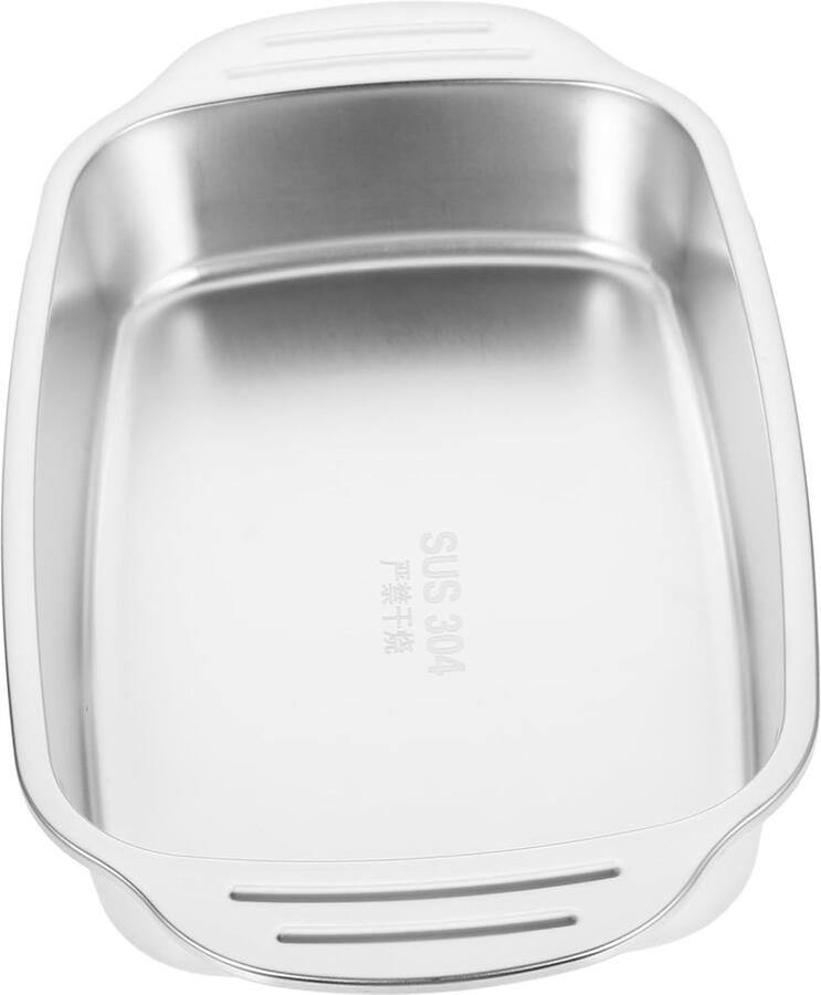 Metalen Bakplaat Roestvrij Staal Oven Grillen Vaatwasserbestendig 33x19x5.5cm Zilver
