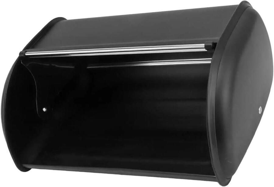 Metalen Broodbak Broodtrommel Ijzer Brood Vers Houden Oprolbaar Deksel 345 cm Zwart