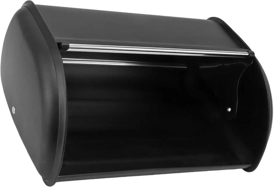 Metalen Broodbak Broodtrommel Ijzer Brood Vers Houden Oprolbaar Deksel 345 cm Zwart