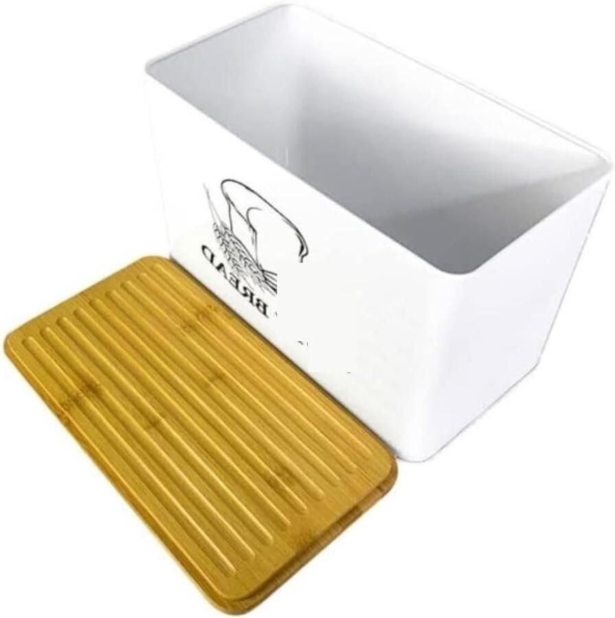 Metalen Broodtrommel Brooddoos Opslag Brood Vers Houden Met Snijplankdeksel 32x26x17cm A
