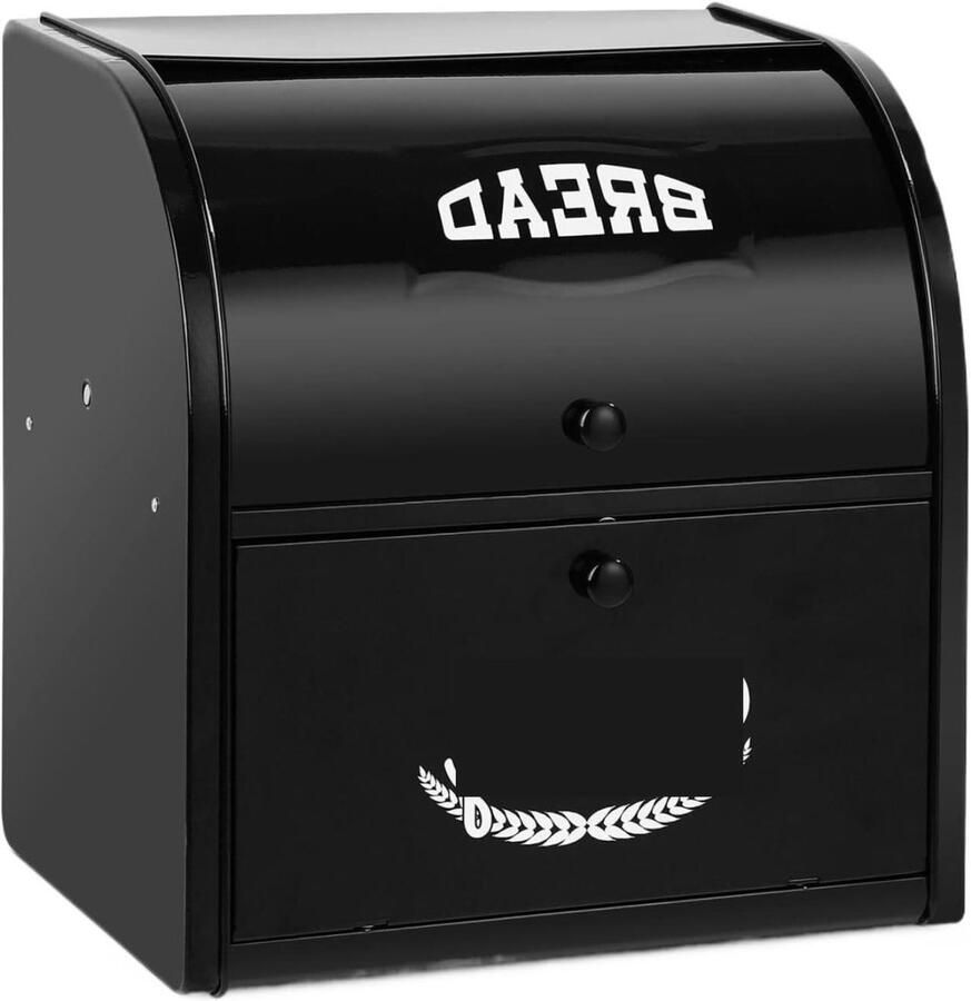 Metalen Broodtrommel Broodhouder Keuken Brood Vers Houden Dubbele Compartimenten 30x24.5CM Metaal