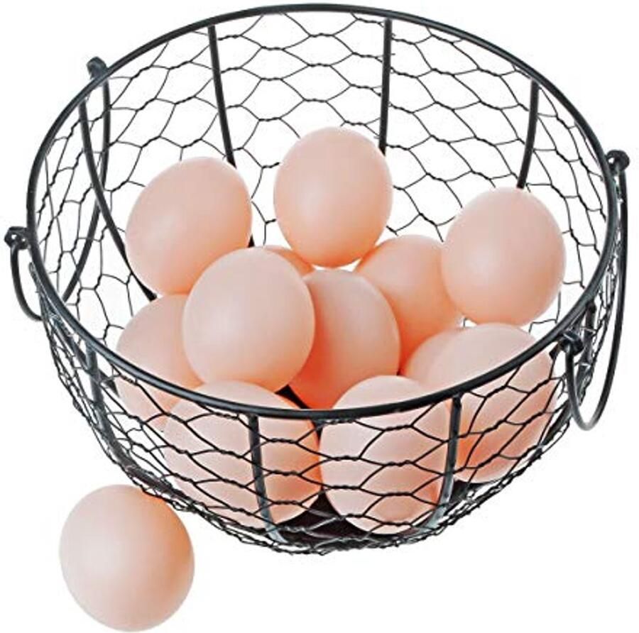 Metalen Draad Eiermand voor Keuken Eierhouder Organizer met Deksel