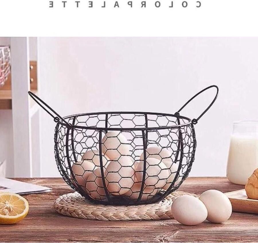 Metalen Ei Opslagmand Eierdispenser Draadmand Keuken Organiseren Landelijk Stijl Design 20x12 cm Geassorteerde Kleur
