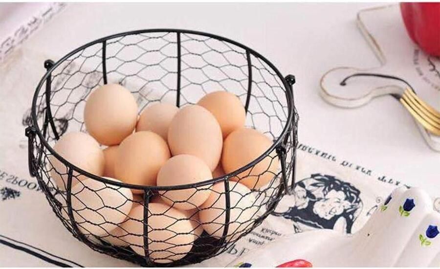 Metalen Eierhouder Eierrek Keuken Organiseren Rustiek Design 36 Eieren Zwart