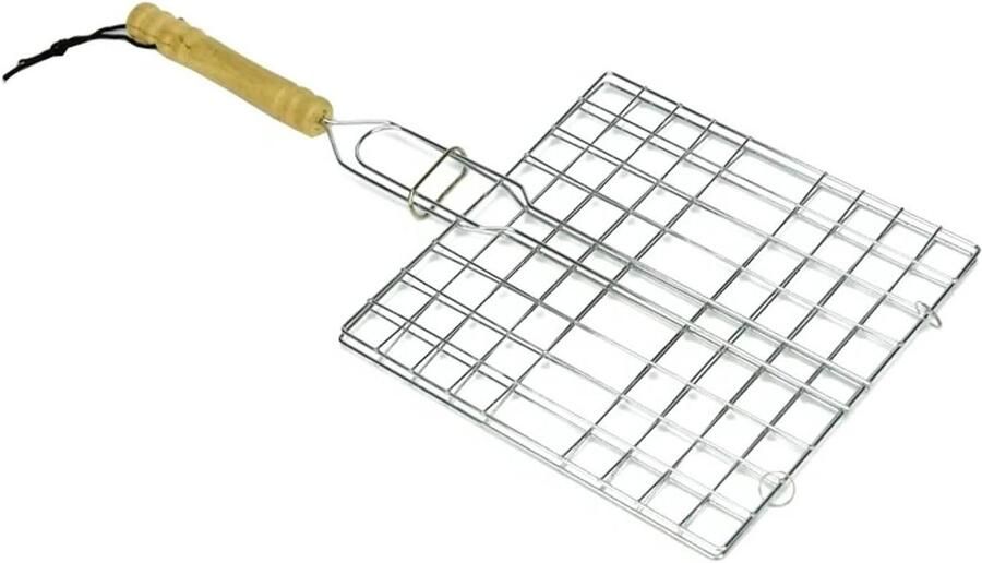 Metalen Grillmand Barbecue Mand Buiten Koken Ovenbestendig 20 x 20 cm Zilverkleurig