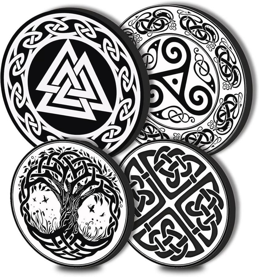 Metalen Kookplaat Covers Set van 4 voor Elektrische Fornuizen Zwart & Wit