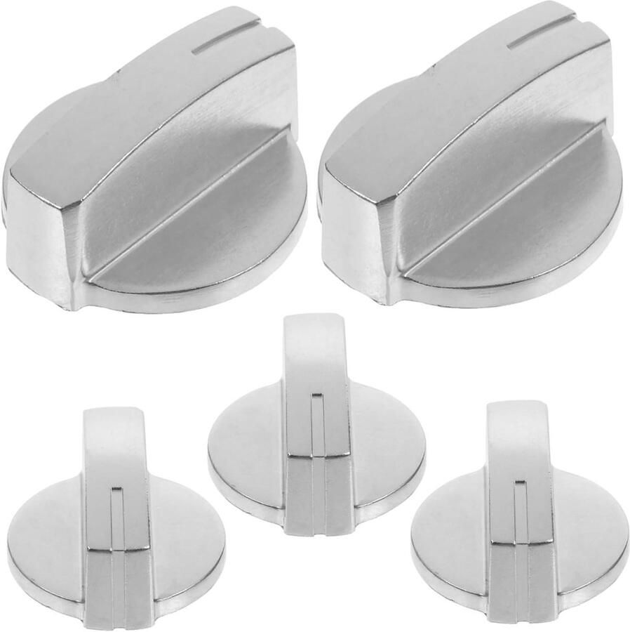 Metalen Kookplaatknoppen Gas Knoppen Fornuis Koken Roestvrij Staal 3.8 cm Zilver