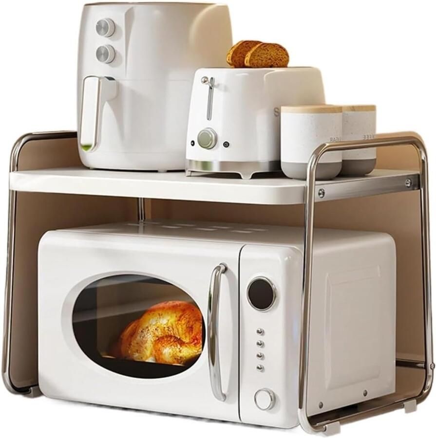 Metalen Magnetron Plank Keukenrek Oven Broodrooster Keuken Opslag Verdikt Roestvrij Staal Max 60 Pond Zilver - Foto 1