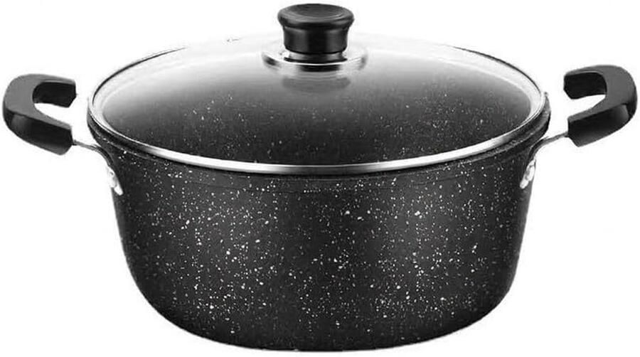 Metalen soeppan Kookpan stoofpot Grote maaltijden koken Verdikte constructie 22 cm Zwart