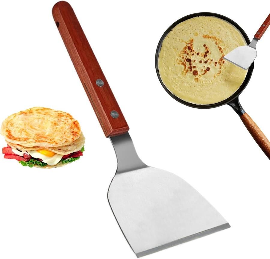 Metalen Spatel Grill Schraper Pannenkoeken Bakken Roestvrij Staal 229 cm Zilver