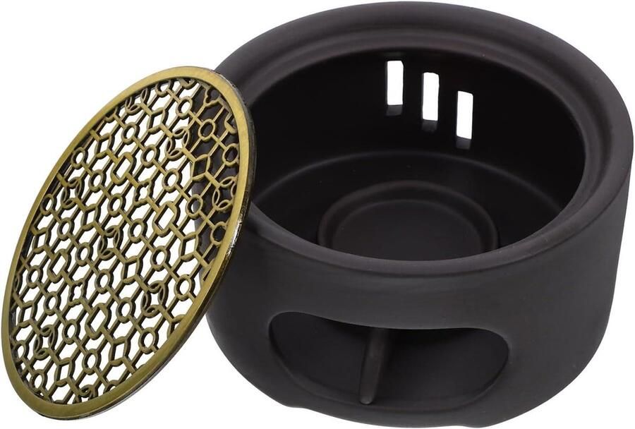 Metalen Theepotverwarmer Thee Warmhoudplaat Thee Warm Houden Roestvrij Staal 1150 x 1150 x 650 cm Zwart