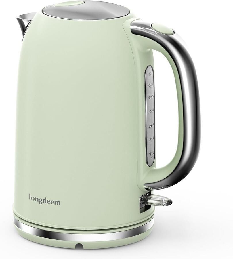 Metalen Waterkoker met Veerdeksel en Controlelampje 2200 Watt