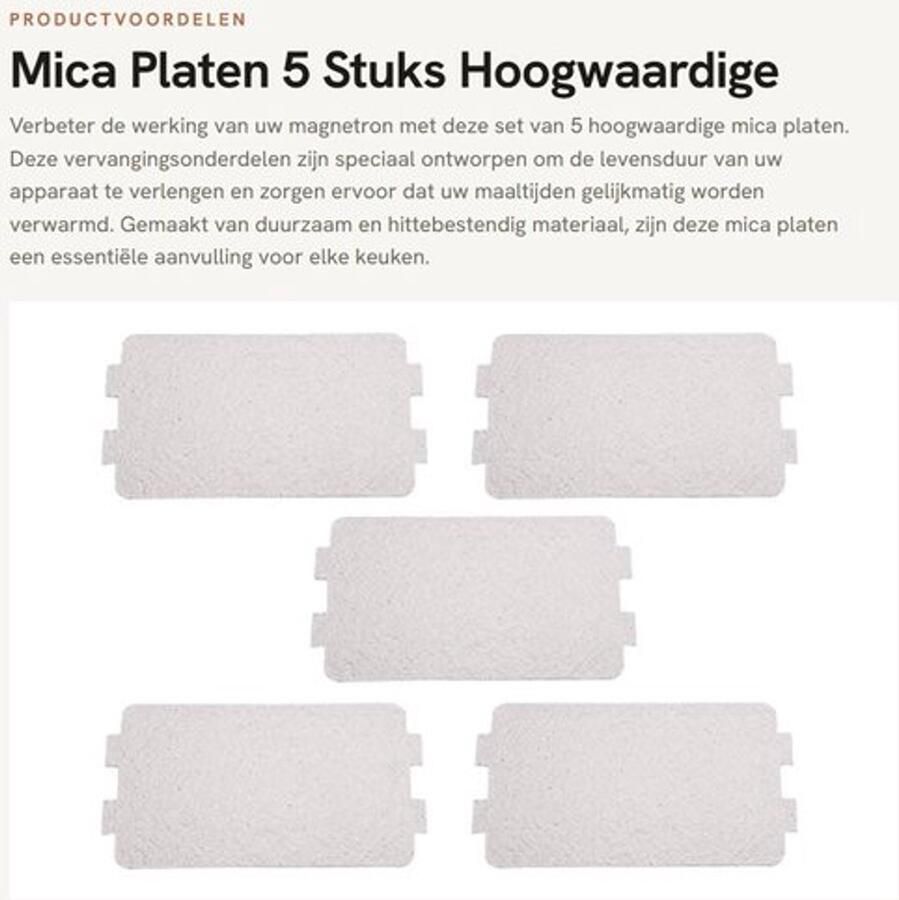 Dailygoods- Micaplaat Dailygoods- Mica Plaat Hoge Temperatuur Weerstand 5 Stuks