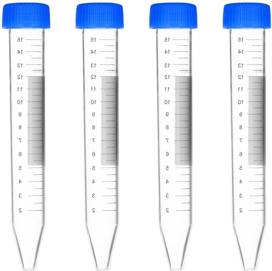 Microcentrifuge Buisjes Centrifugebuisjes Lab Laboratorium Experimenten Lekvrije Sluiting 15 ml 50 stuks Transparant