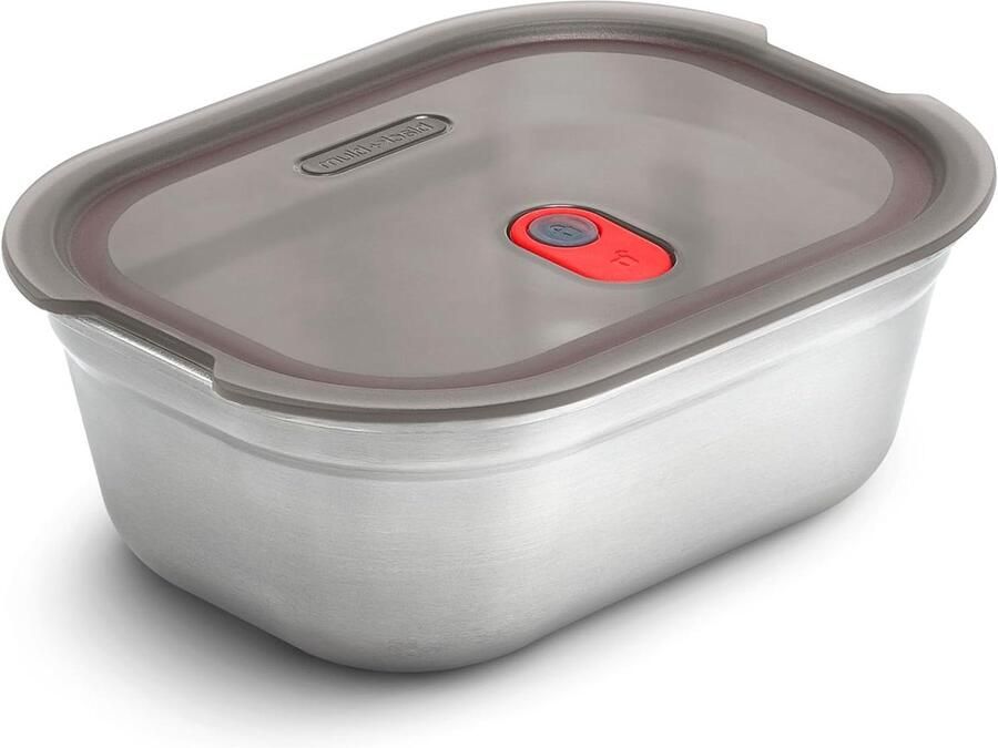 Microwave Lunchbox Roestvrijstalen container Maaltijden meenemen Lekvrij en luchtdicht 1200ml Zilver