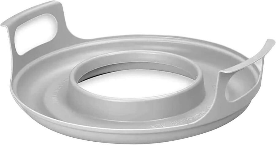Microwave Plate Tray Microwave Cool Caddy with Handles Microwave Cooling Plate and Spillover Caddy Microwave Tray Plate Stacker for Bowls Plates and Microwave Meals Gray