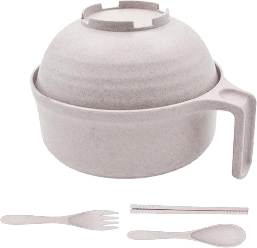 Microwave Ramenkoker Ramen Noodle Bowl met Chopsticks Microwave Pasta Cooker Instant Ramen Cooking Bowl Dishwasser-Safe Ramen Cooker Ramen Bowl met lepel en Chopsticks College Dorm Ramen