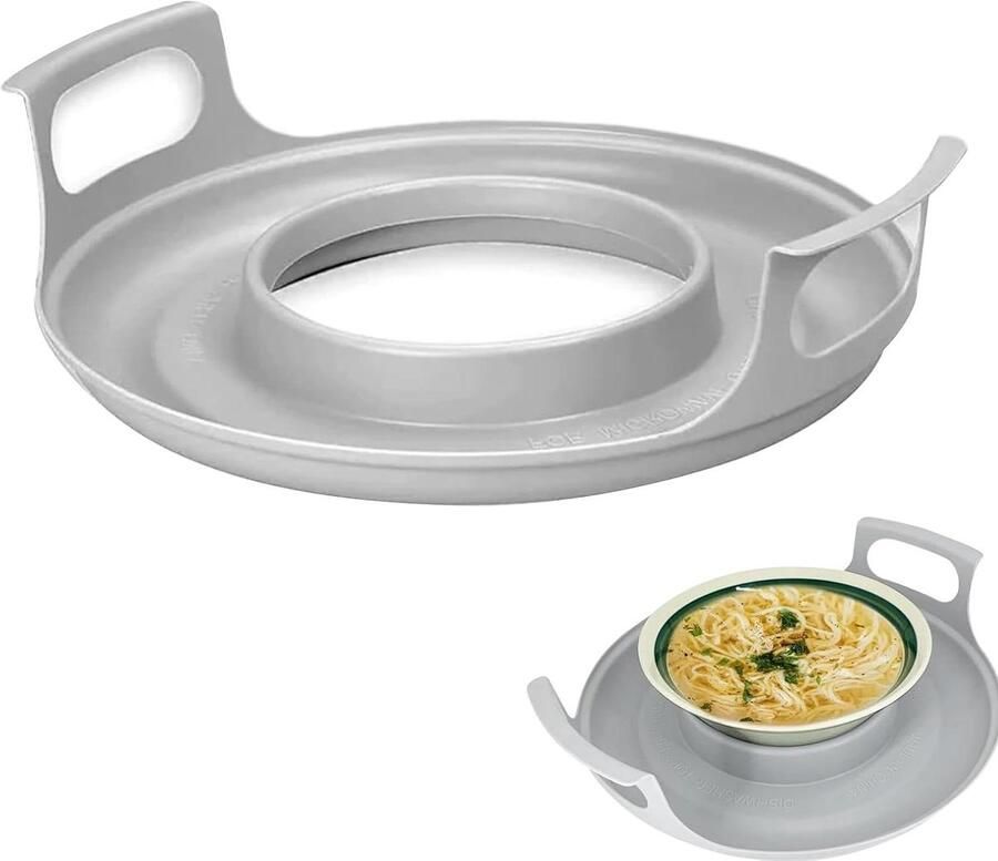 Microwave Tray with Moulded Handles Microwave Tray Plate Holders Heat Resistant Microwave Bowl Cozy Microwave Holder Carrying Tray for Hot & Cold Bowls Plates