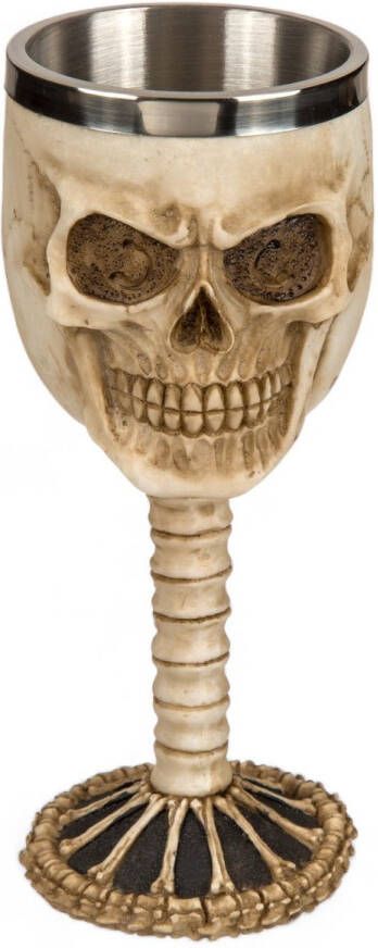 MIJOMA 3D Skull Cup Kunststof en RVS 300 ml Capaciteit Middeleeuwse Viking Beker