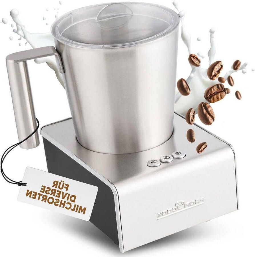 Milk frother 3 light switches 6 functions 500 ml capacity 600 Watt Silver colour PC-MS 1032