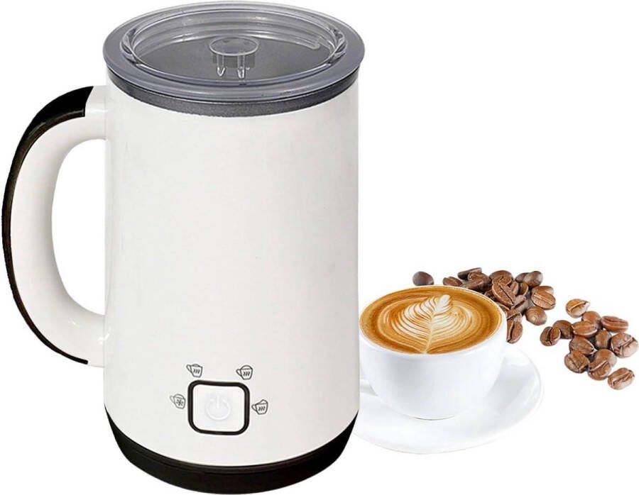 Milk Frother Non-Stick Surface White Stainless Steel 280 ml Removable Base Silent Operation Cappuccino Machine 550 W