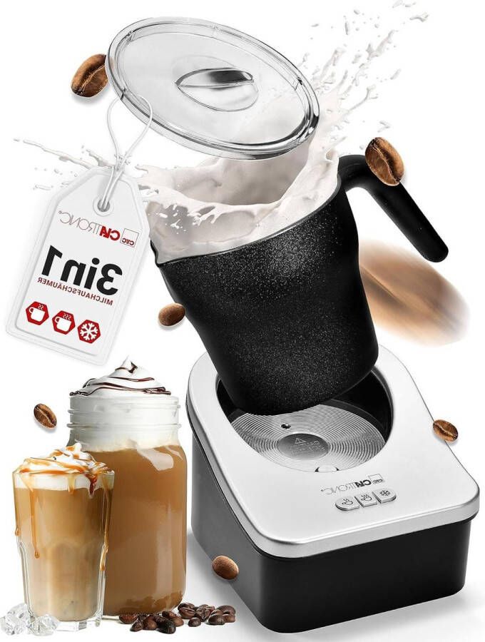 Milk Frother with Integrated Heating Function 750ml Cup Hot & Cold Milk Frother for Hot Chocolate Cappuccino Iced Coffee MS 3326