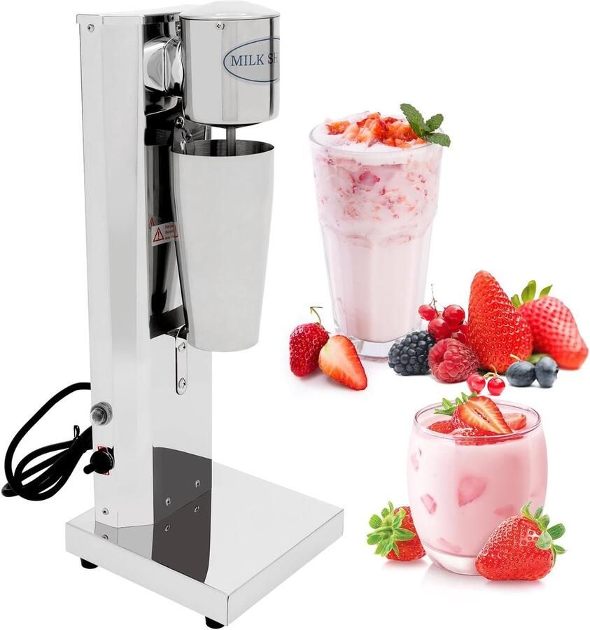 Milkshake Mixer Drank Blender Dranken Maken Dubbele Snelheid 650 ml Zilver