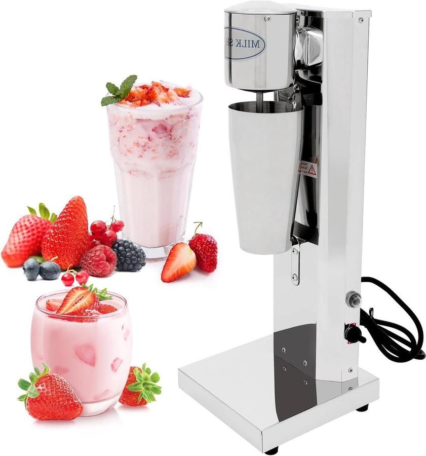Milkshake Mixer Drank Blender Snelle Drankjes Maken Dubbele Snelheid Instelling 650 ml Zilver