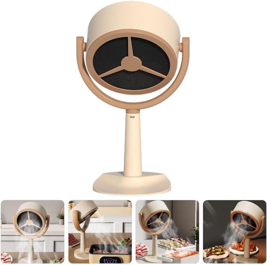 Mini Afzuigkap Desktop Afzuiger Tafel Afzuigkap USB 2 Standen 125° Verstelbaar Met Actieve Koolstoffilter Beige