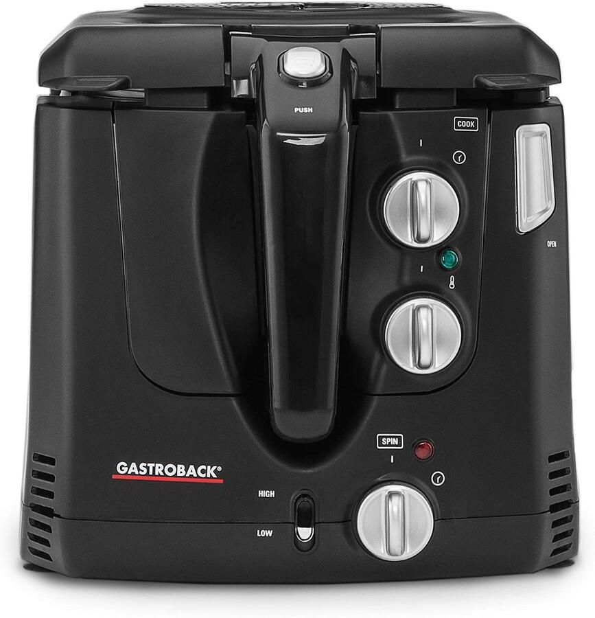 Mini Airfryer Roterende Frituurmand Gezond Frituren Tot 60% Minder Vet 2.5 Liter Zwart