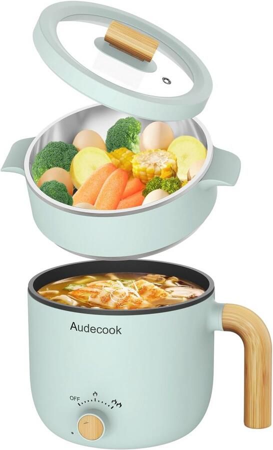 Mini Anti-aanbak Elektrische Hete Pot en Stoompan 1 5L Draagbare Multikoker met Temperatuurregeling