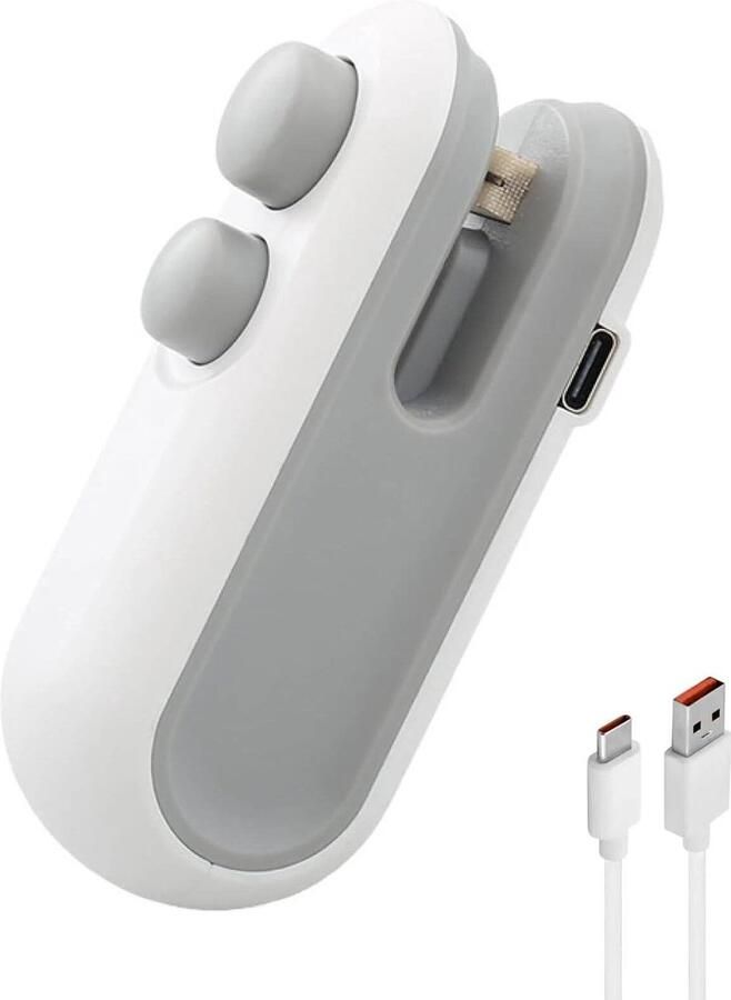 Mini automatische warmteverzegelingsmachine oplaadbare machine voor het sealen van snackzakjes wit