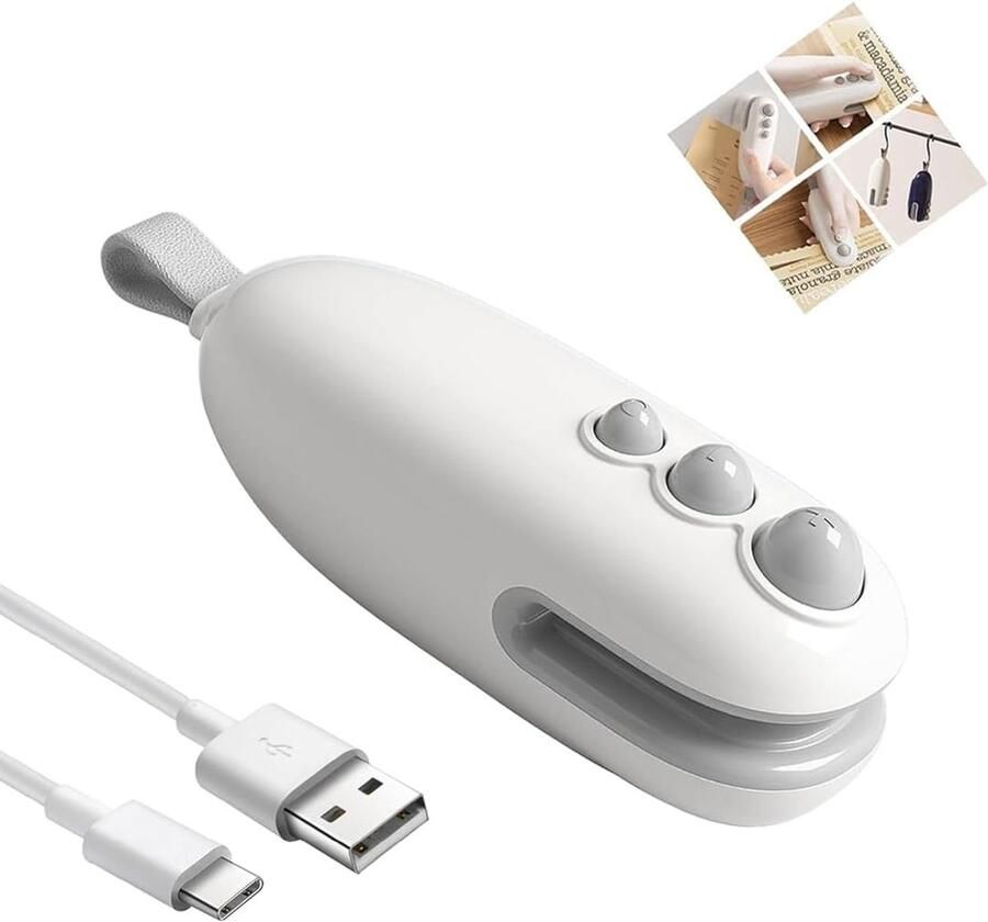 Mini Bag Sealer 2-in-1 Heat Sealer with Cutter Rechargeable Bag Sealer Portable Bag Sealer Heat Seal for Keep ShopVlot