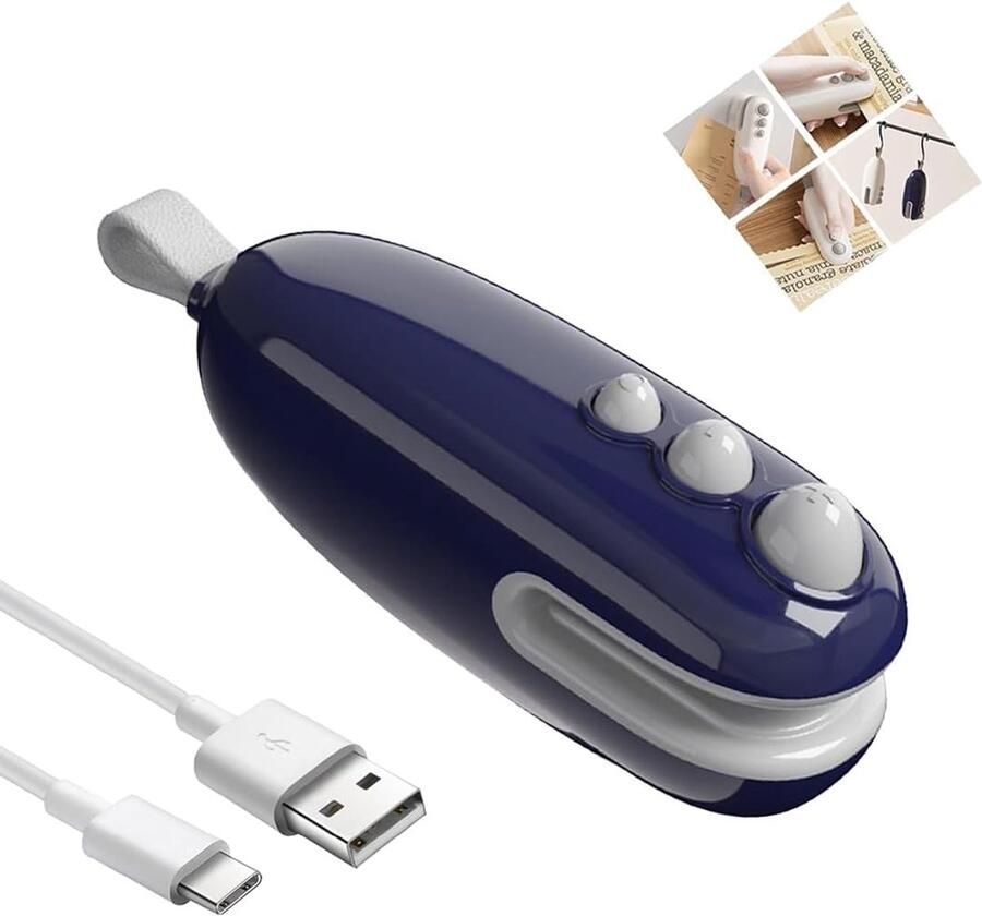 Mini Bag Sealer 2 In 1 Heat Shutter With Cutter Rechargeable Bag Sealer Portable Bag Sealer Heat Seal For Keeping ShopVlot