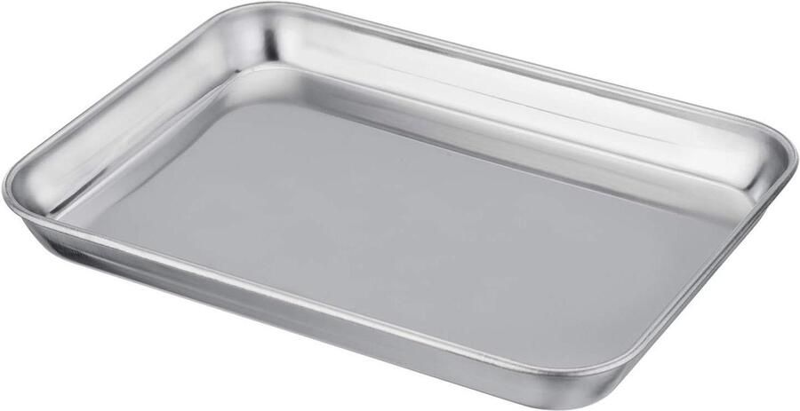 Mini bakplaat Kleine bakvorm Bakken en koken Roestvrij staal 23 x 18 x 25 cm Zilver