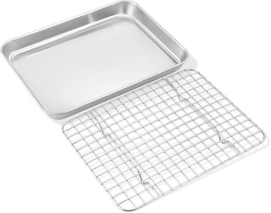 Mini Bakplaat met Koelrooster 26.5 x 20.3 cm Duurzaam en Vaatwasmachinebestendig
