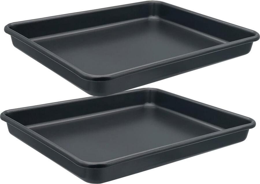 Mini Bakplaten 2 Stuks Koolstofstaal Antiaanbak Oven Schalen 28x23 cm