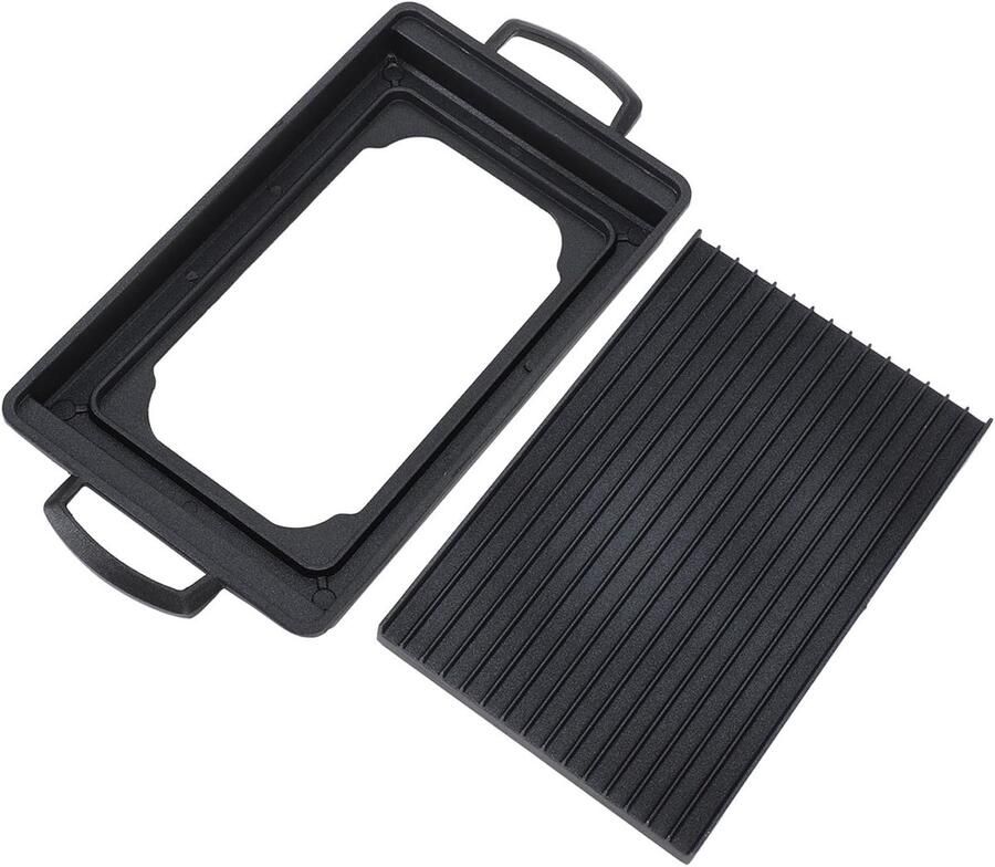 Mini BBQ Grill Compacte Barbecue Buiten Koken Snelle Gelijkmatige Verwarming 23.5x14.5cm Zwart