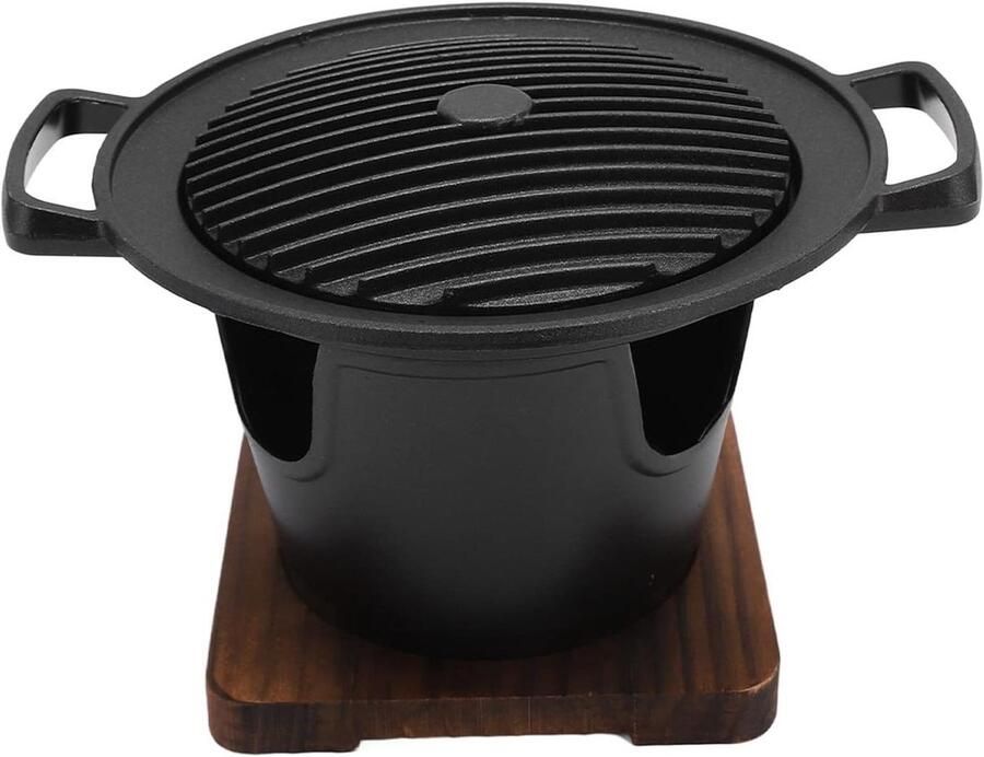 Mini BBQ Grill Compacte Grill Tafelgrill Buiten Koken Anti-aanbaklaag 69 inch Zwart