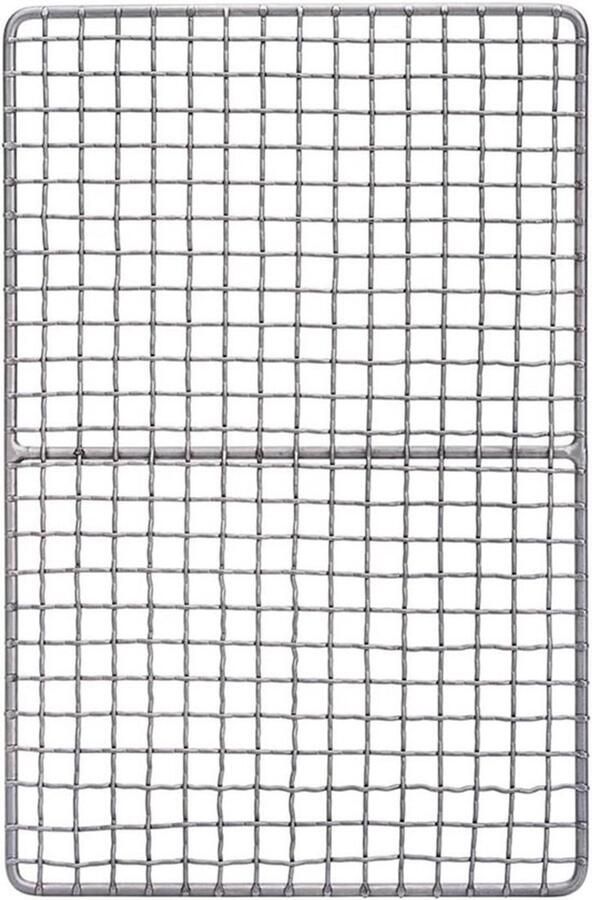 Barbecue Grill Net Grillmat Vis Buiten Koken Anti-aanbak Oppervlak 16.5 x 25.5 cm Zilver
