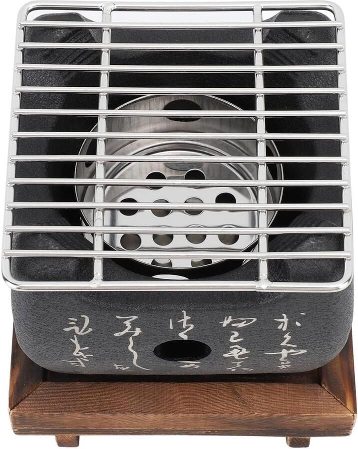 Draagbare Mini Barbecue Japanse Grill Familie Koken Gelijkmatige Warmte 195 x 18 cm Zwart