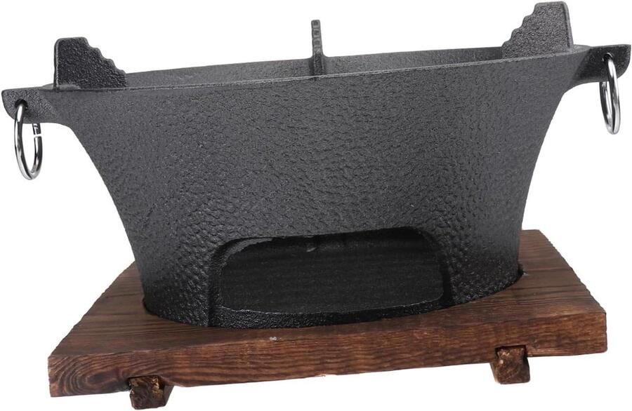 Mini BBQ Grill Kampeerfornuis Picknick Brander Buiten Grillen Draagbaar Gietijzer 26 x 26 x 15.5 cm