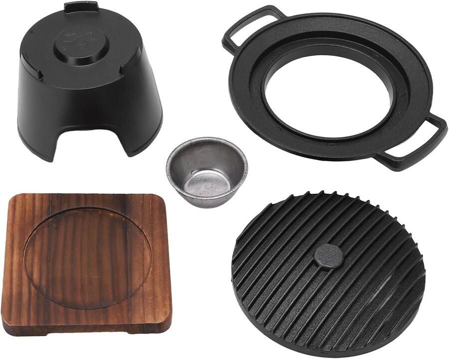Mini BBQ Grill Tafelgrill Hibachi Buiten Koken Antiaanbaklaag Voor 1-2 Personen Zwart