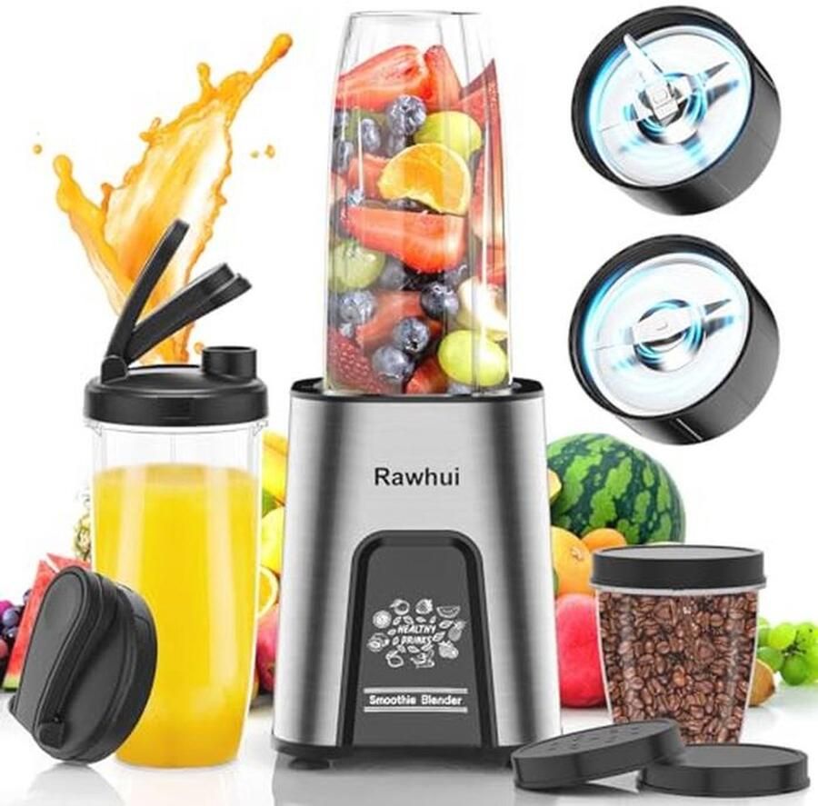 Mini Blender 2-in-1 Krachtige Smoothie Maker en Maalapparaat voor Gezonde Dranken
