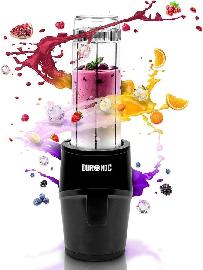 Mini Blender 570 ml – 500W Smoothie Maker met RVS Messen – 2-in-1 Drinkbeker Blender voor Smoothies Shakes en Sapjes – BPA Vrije Fitness