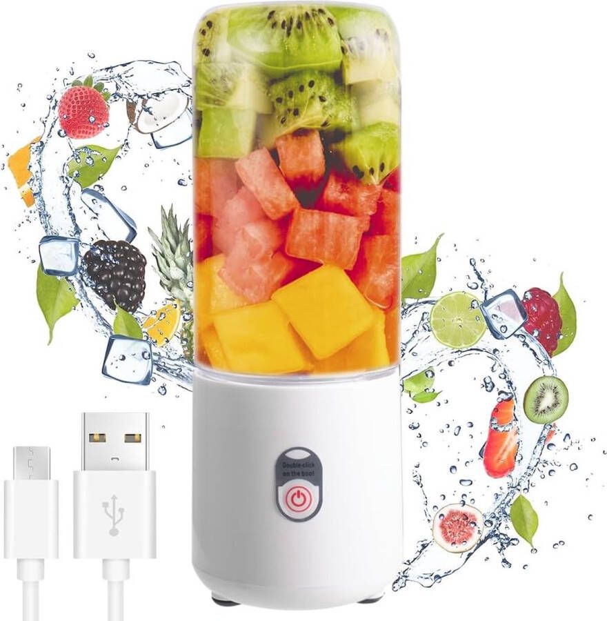 Mini Blender Draadloos Wit Smoothies and Juices 500 ML