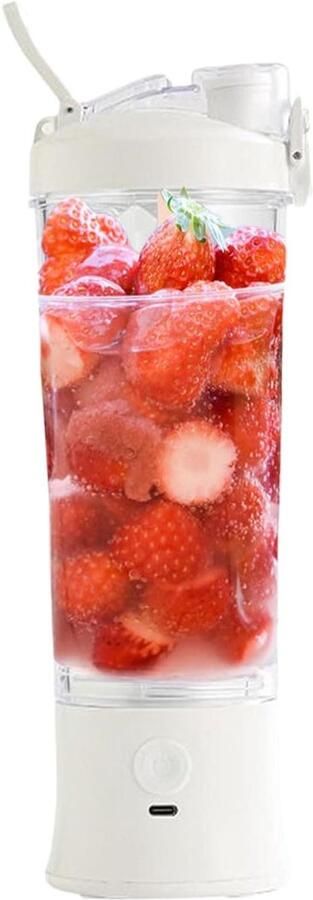 Mini Blender Draagbare Mixer Gezonde Drankjes Maken Oplaadbaar en Lichtgewicht 600 ml Capaciteit Wit