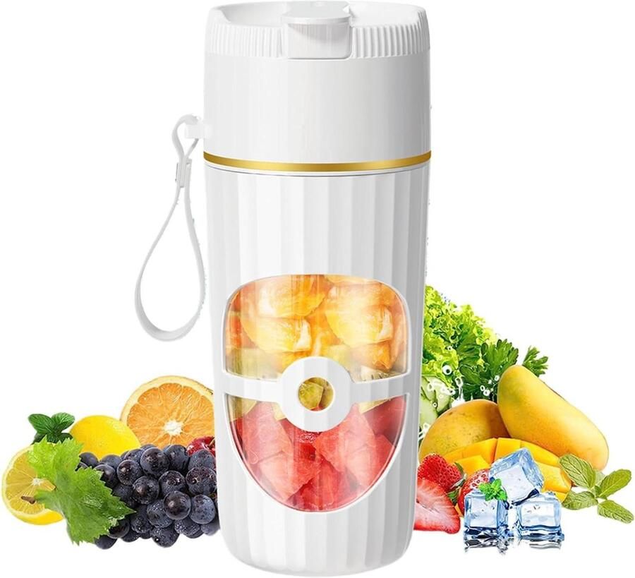 Mini Blender Persoonlijke Blender Gezonde Smoothies Maken Compact Ontwerp 300 ml Wit
