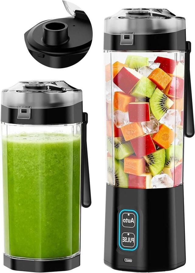 Mini Blender Persoonlijke Blender Gezonde Smoothies Maken Draagbaar en Oplaadbaar 400 ml Wit